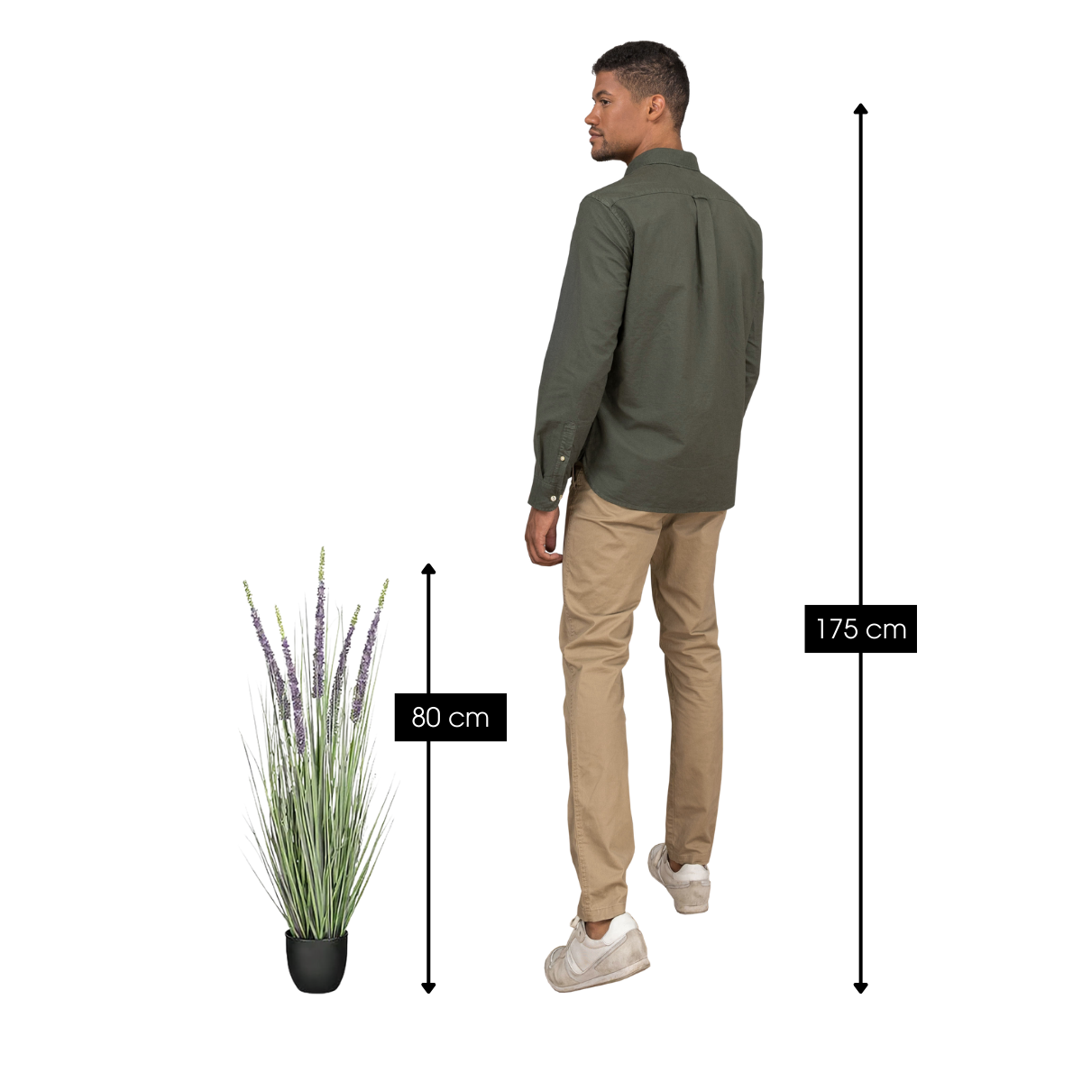 Kunstplant siergras 80 cm groen paars