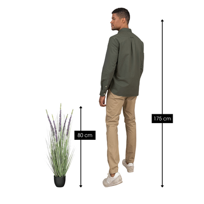 Kunstplant siergras 80 cm groen paars