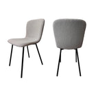 Stoelenset 4 stuks bouclé lichtgrijs