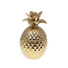 Decoratieve ananasdoos keramiek 13x13x22,5 cm goud