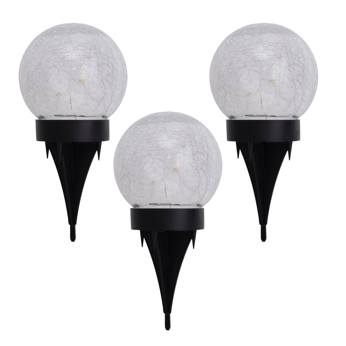 LED solar tafellamp set van 3 Ø12 cm wit