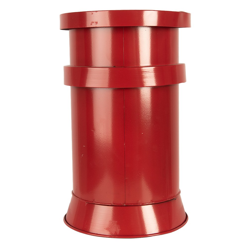 Kerstdecoratie brievenbus Ø 24x38 cm rood metaal