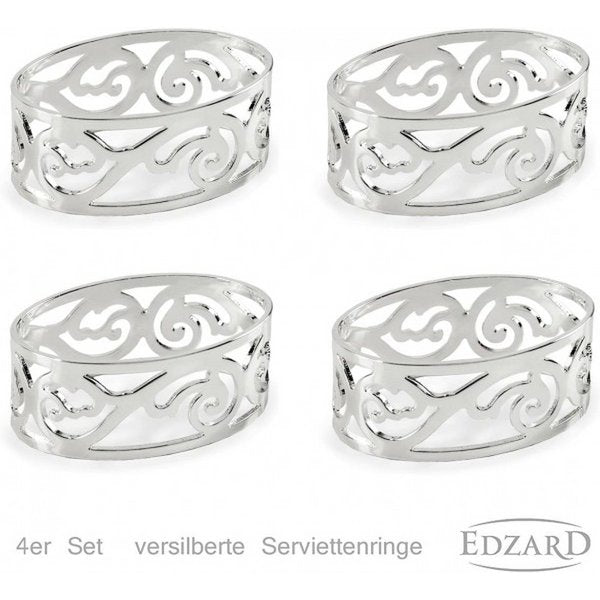 Servetringen 4 stuks verzilverd 5 cm