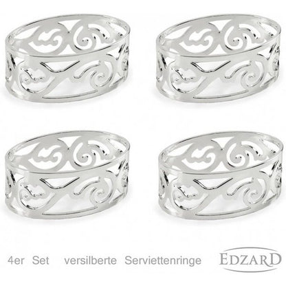 Servetringen 4 stuks verzilverd 5 cm