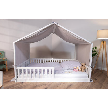Tissi® luifel mosselin voor huisbedden 120-140x200 cm grijs
