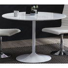 Bistrotafel rond 110 cm wit MDF hoogglans