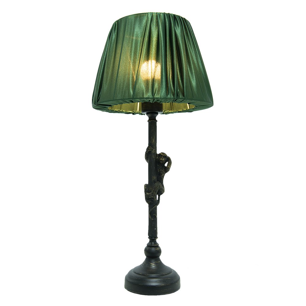 Table lamp Ø 25x55 cm Brown Green Polyresin Monkey Desk lamp