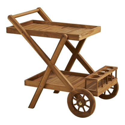 Theewagen teak naturel 86x50x81 cm