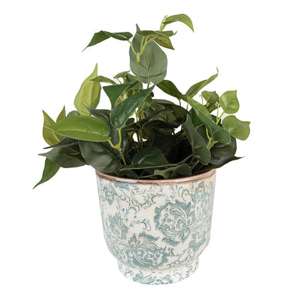 Bloempot Ø 17x15 cm groen beige keramiek