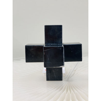 Marmeren kruis 15x15x15 cm zwart