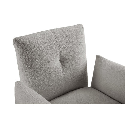 Fauteuil bouclé lichtgrijs 68x87x73.5 cm