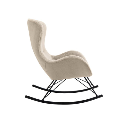 Schommelstoel lamsvachtlook beige