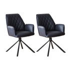 Dark blue armchair set of 2 with 360° swivel function