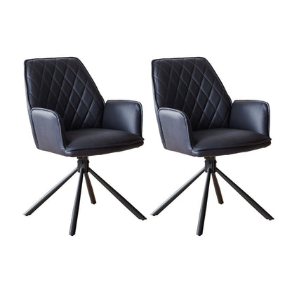 Fauteuil donkerblauw set van 2 draaibaar