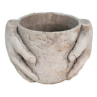 Bloempot 21x16x15 cm grijs steenlook