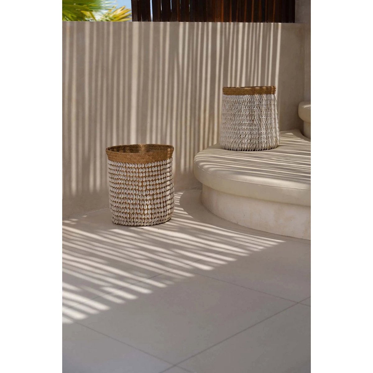 Pandan mand schelpen handgemaakt