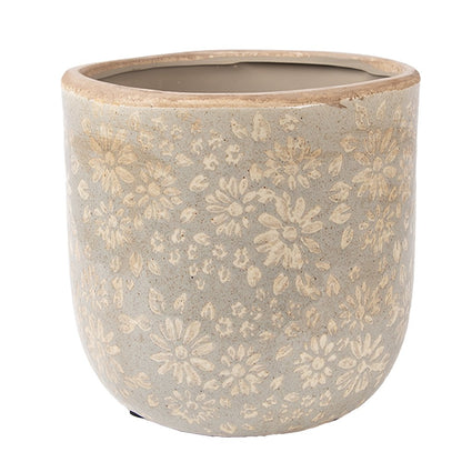 Flowerpot Ø 18x16 cm Grey Ceramic