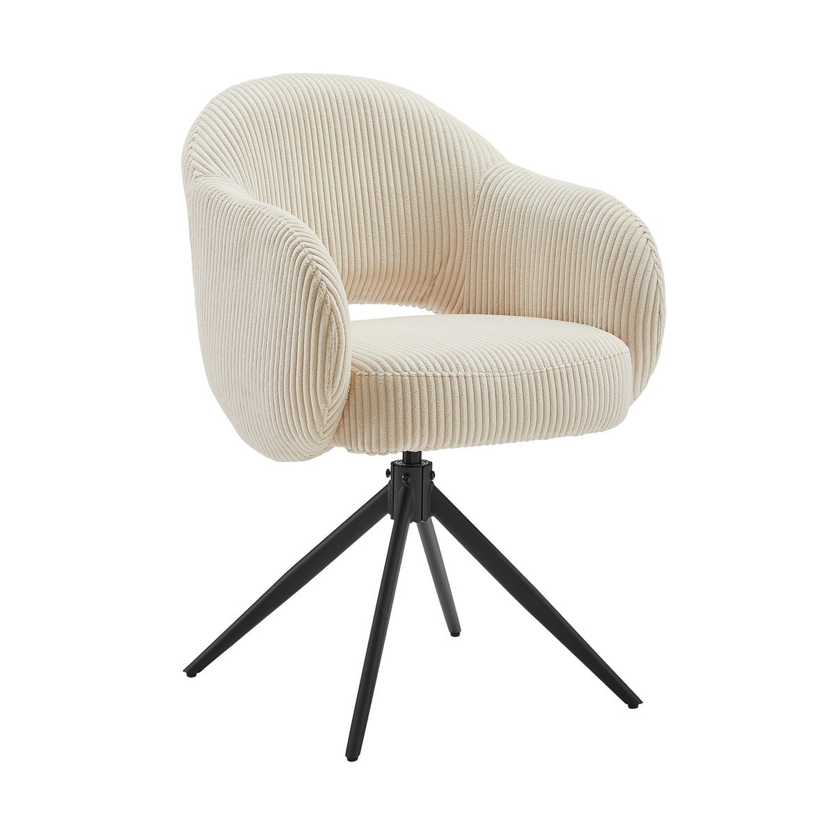 Fauteuil draaistoel cordoptiek beige