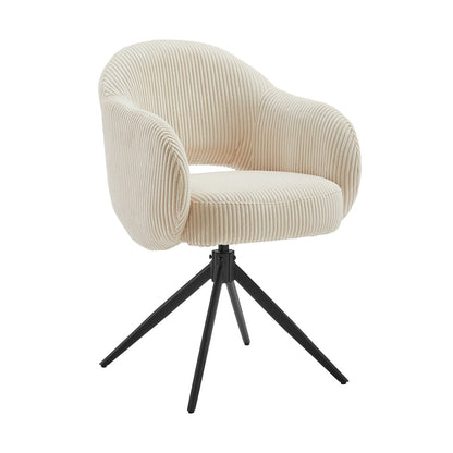 Fauteuil draaistoel cordoptiek beige