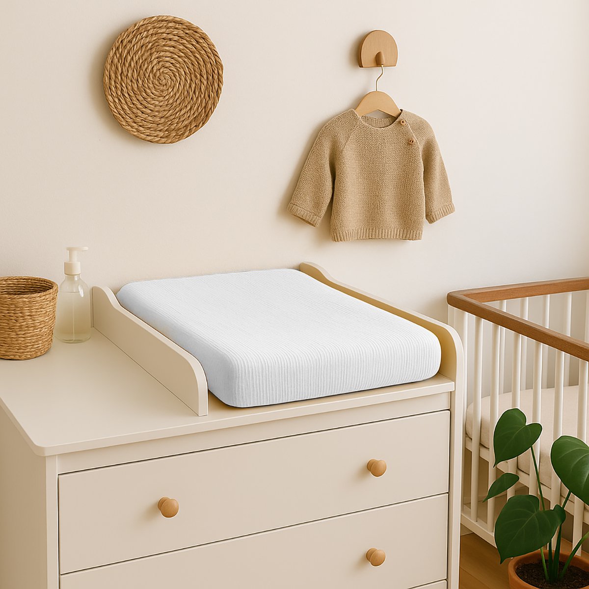 Organic cotton changing pad cover white