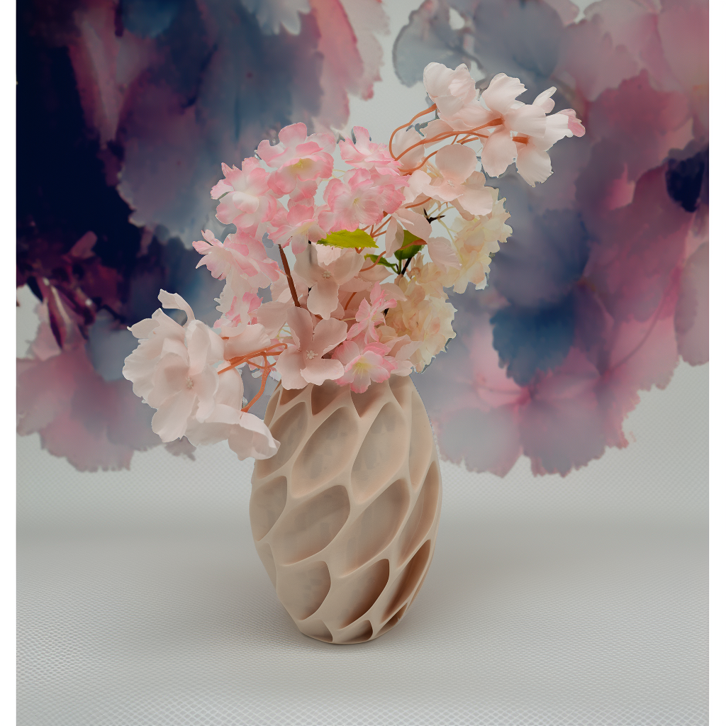 Oruna 3D vaas - 3D geprinte vaas - Duurzaam PLA - Geschikt voor kunstbloemen