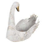 Plant Holder Swan 44x26x43 cm White Metal