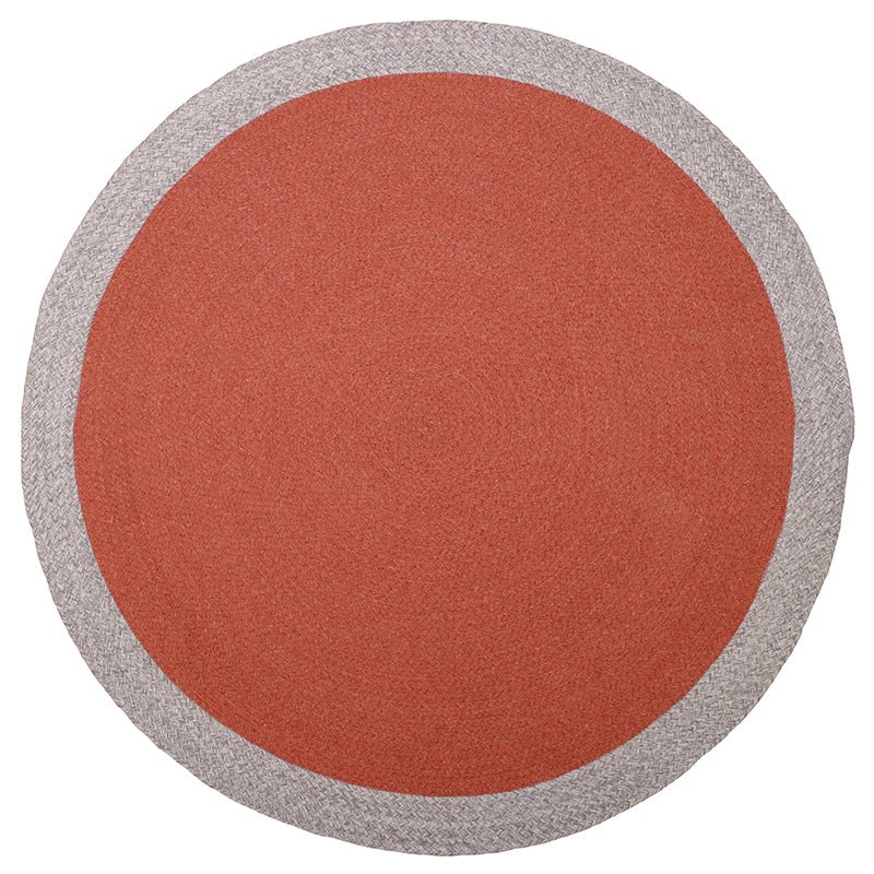Kindertapijt gevlochten wol 20 cm rond rouille