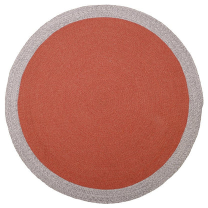 Kindertapijt gevlochten wol 20 cm rond rouille