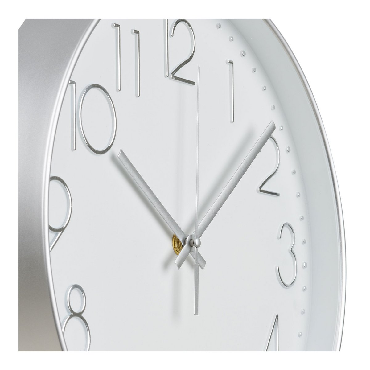 Wandklok 30 cm zilver stil uurwerk