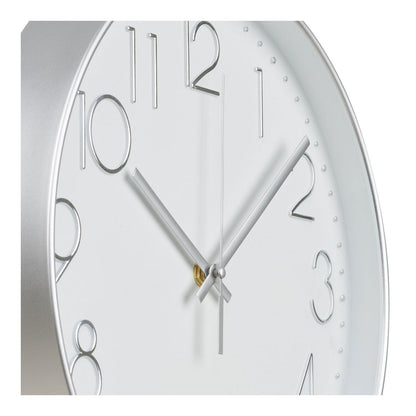 Wandklok 30 cm zilver stil uurwerk