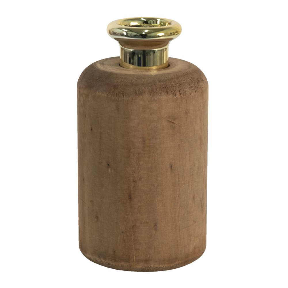 Vase Ø 9x17 cm Brown Wood Decoration Vase