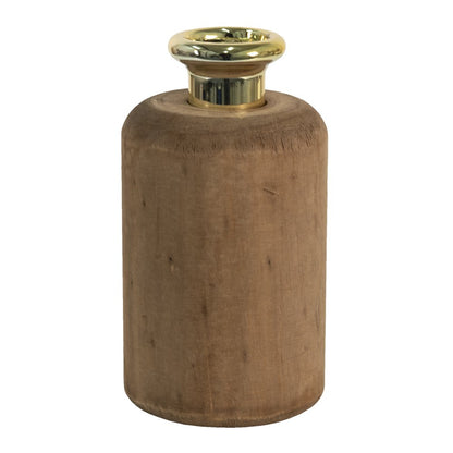 Vase Ø 9x17 cm Brown Wood Decoration Vase