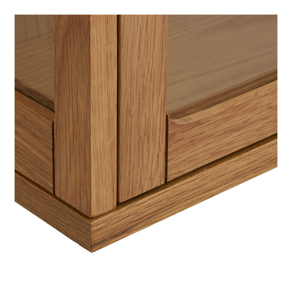 Zamora Wall Cabinet, oak/oak veneer/tempered glass, natural, 20x40x60 cm