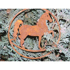 Paard decoratie 10 cm metaal patina