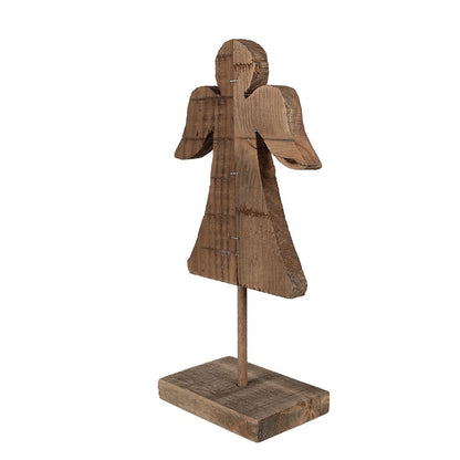 Engelenbeeld hout 18x8x30 cm bruin