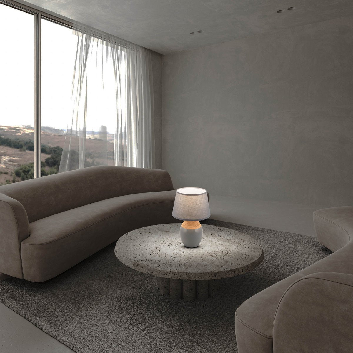 Ceramic table lamp "Tali" grey