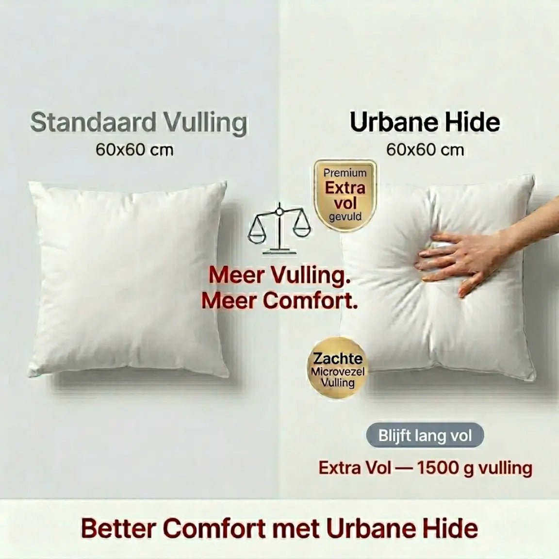 Binnenkussen 60x60 cm microvezel polyester
