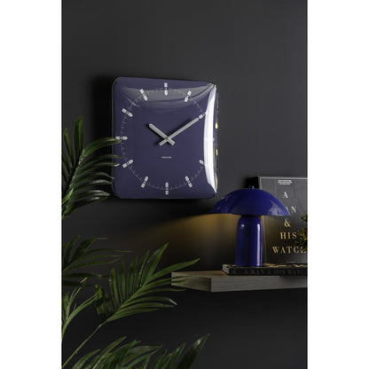 Wandklok 35x35 cm plastic blauw