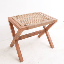 Houten kruk 55x45 cm gerecycled papier beige