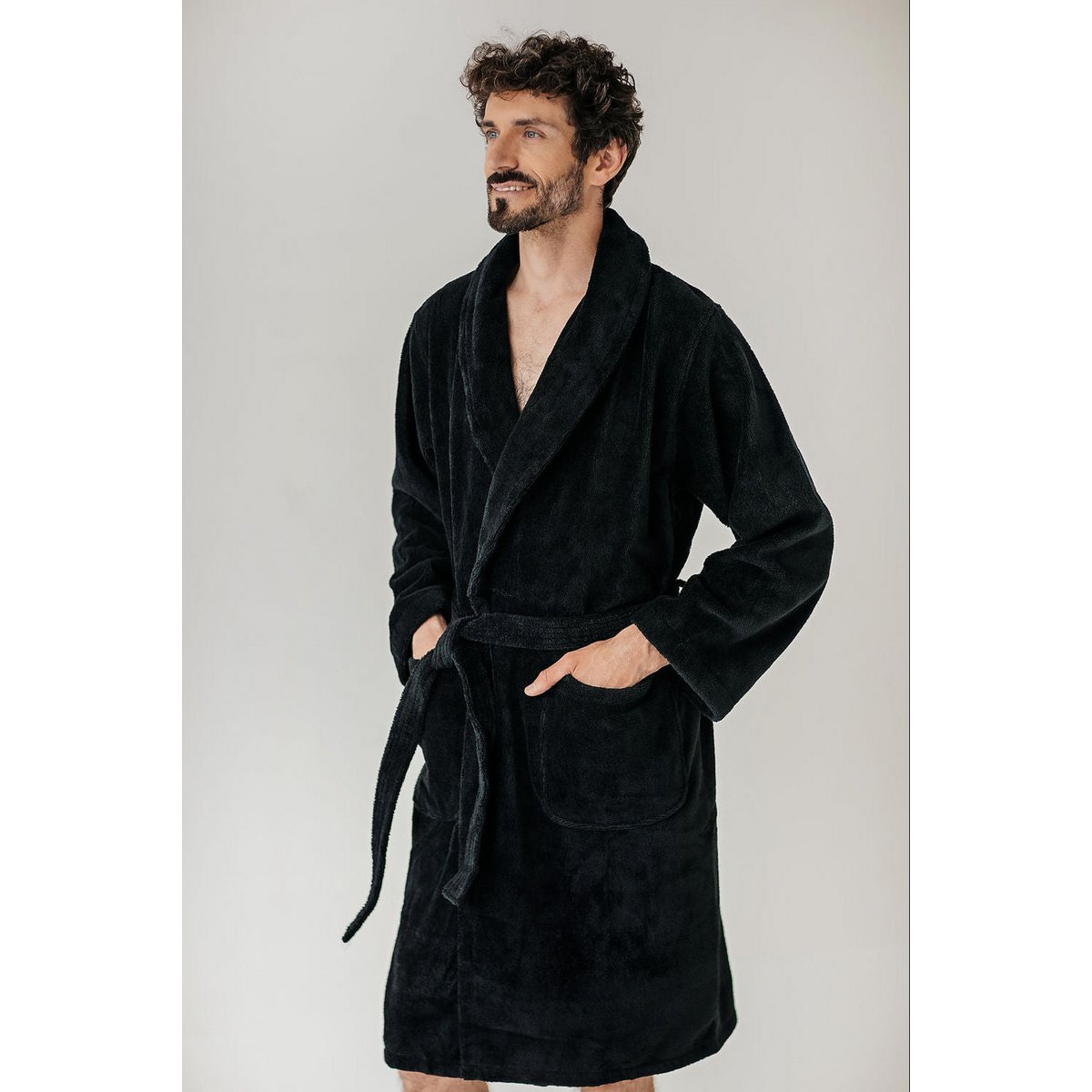 Badjas teddy zwart