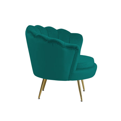 Velvet shell armchair Green