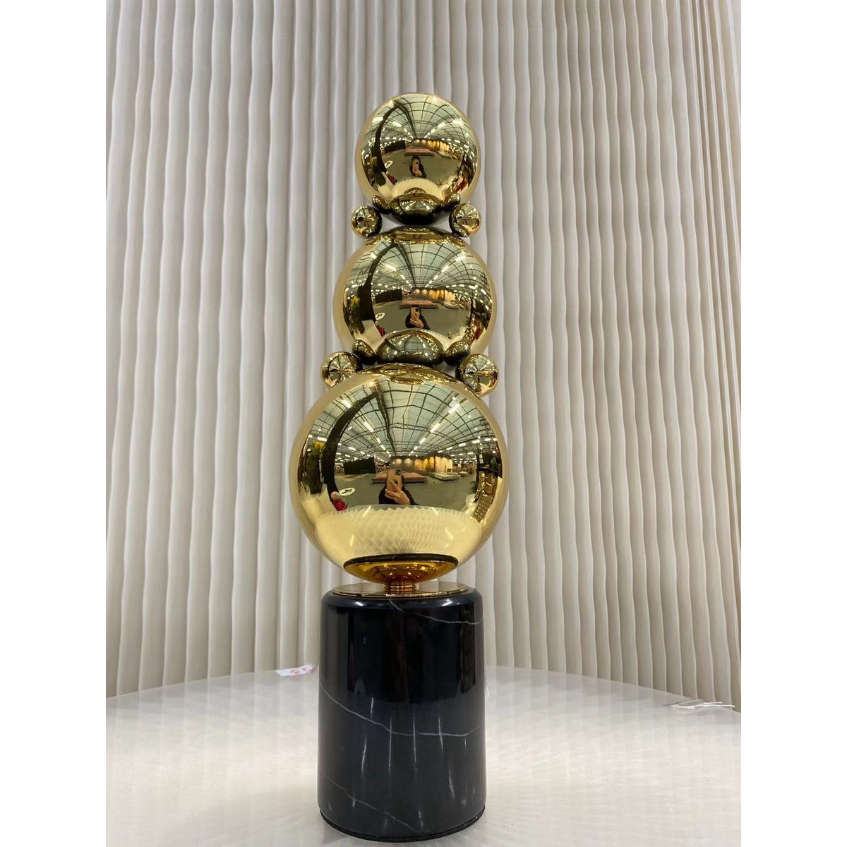 Tafeldecoratie marmer messing 2 stuks zwart goud