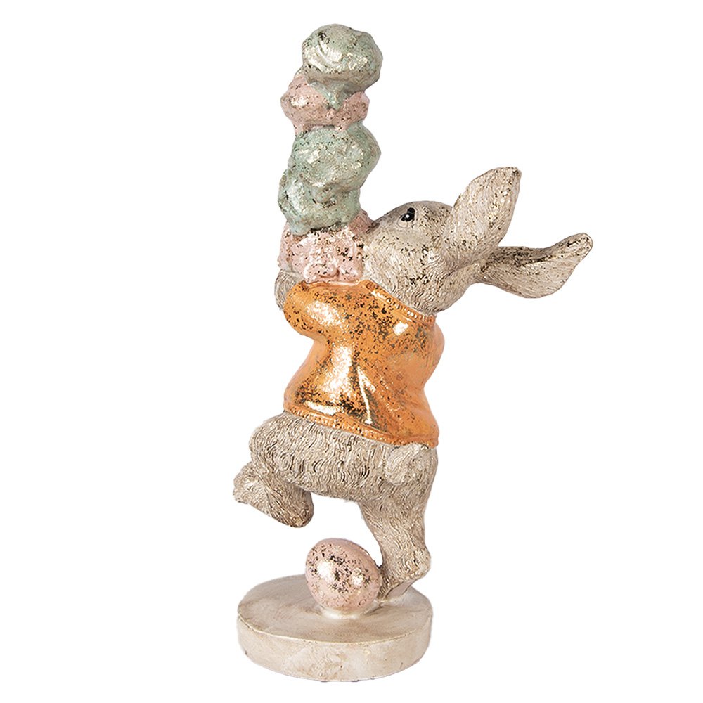 Decoratiebeeld konijn 16x10x28 cm beige kunststof
