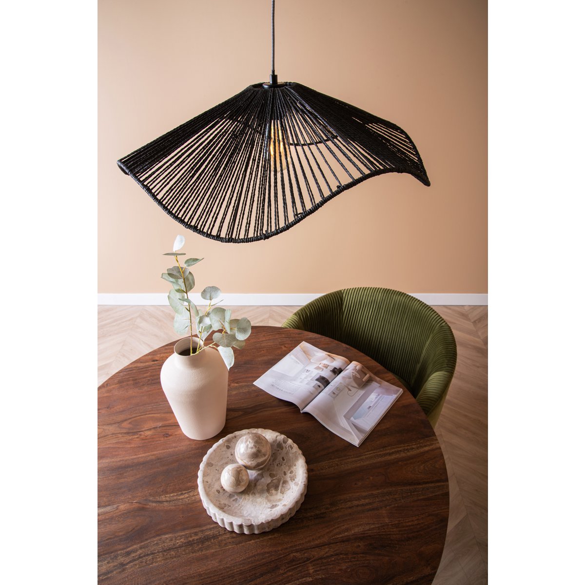 Hanglamp Sombra 62x62x19 cm jute zwart