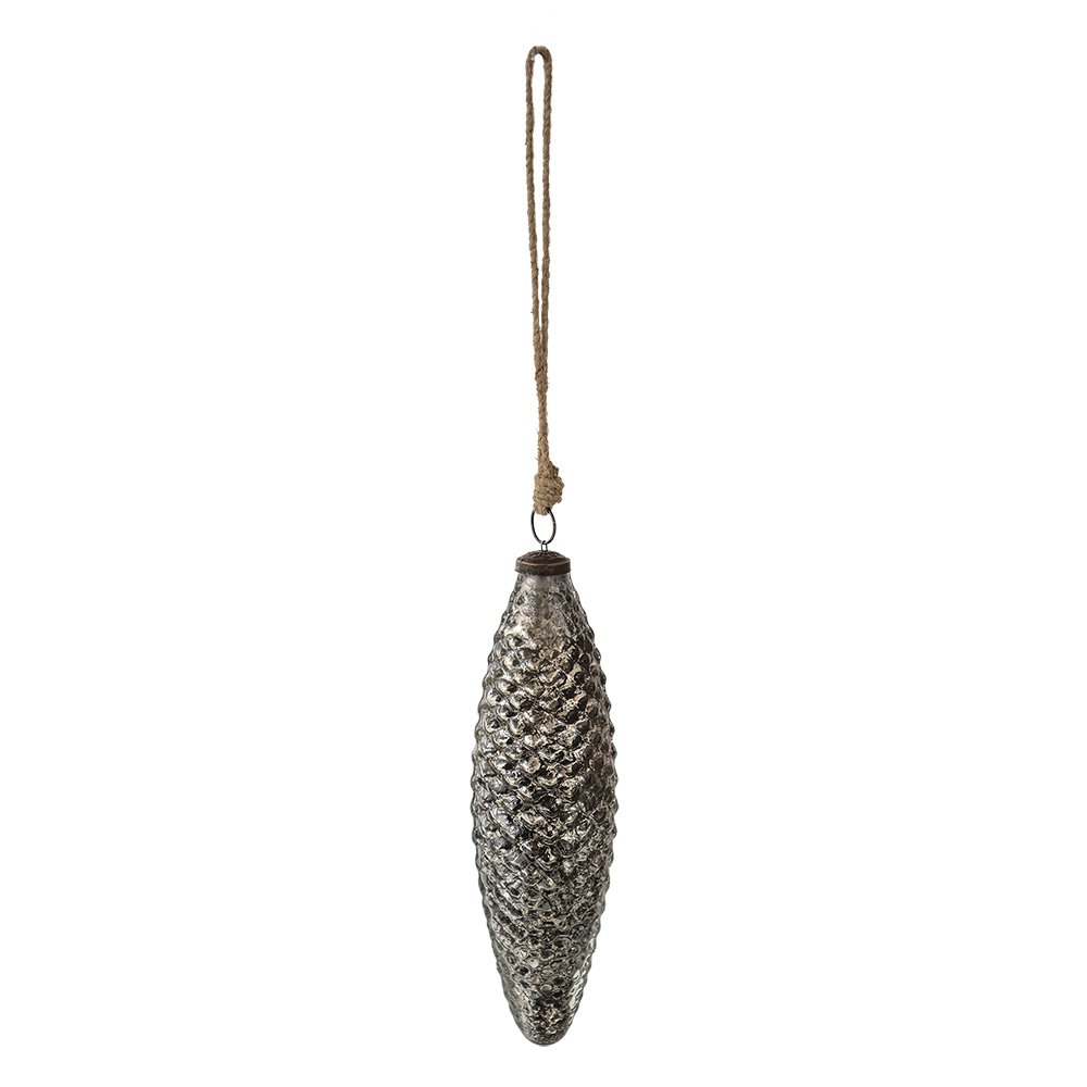 Kerstbal XL Ø 7 cm zwart zilver glas