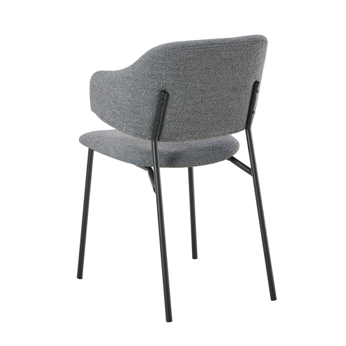 Fauteuil set 2 stuks donkergrijs bouclé