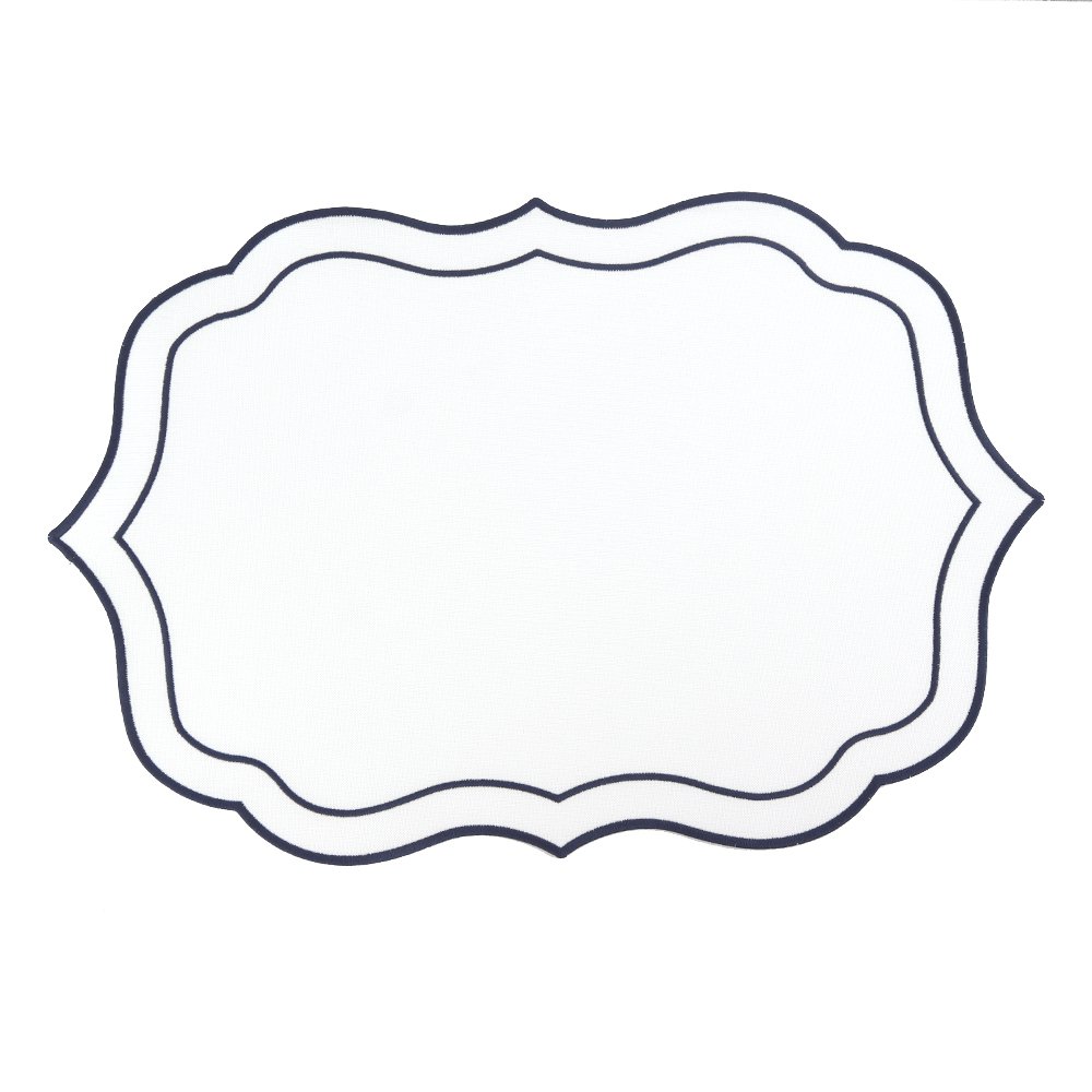 Onderplaat wit blauw 44x29 cm polyester
