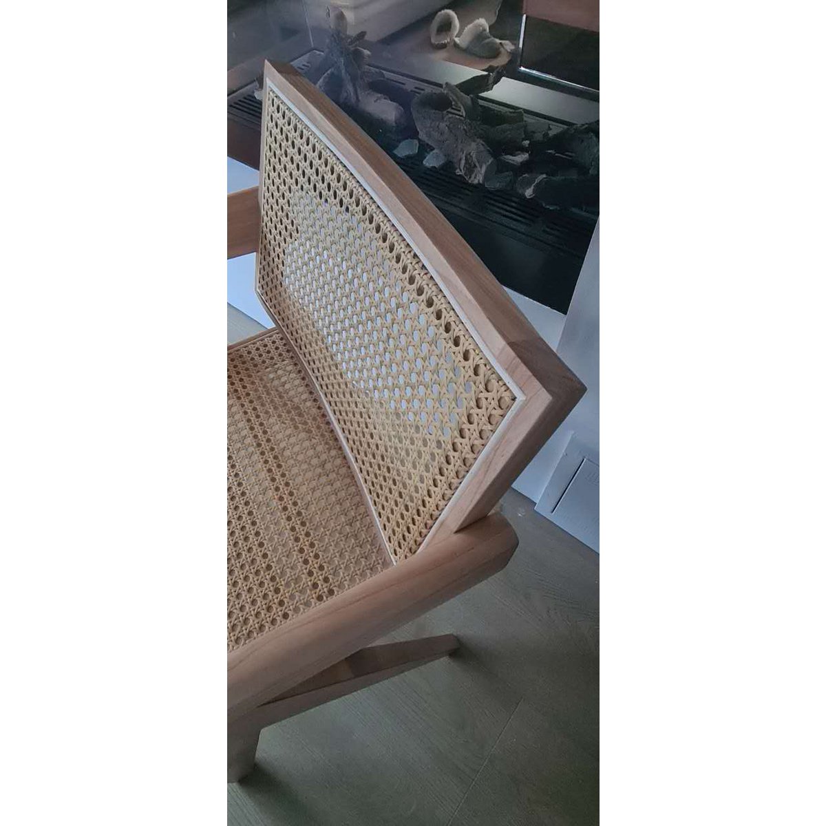Luxury Design Chair Pierre Jeanneret Walnut Rattan Chandigarh