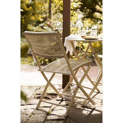 Arcas Bistroset, 2 stoelen en 1 tafel, polyester/staal, taupe