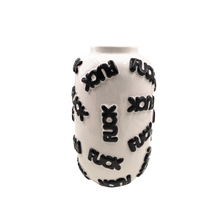 Vase - 'FUCK' - Ceramic - White/Black - 17x17x27cm